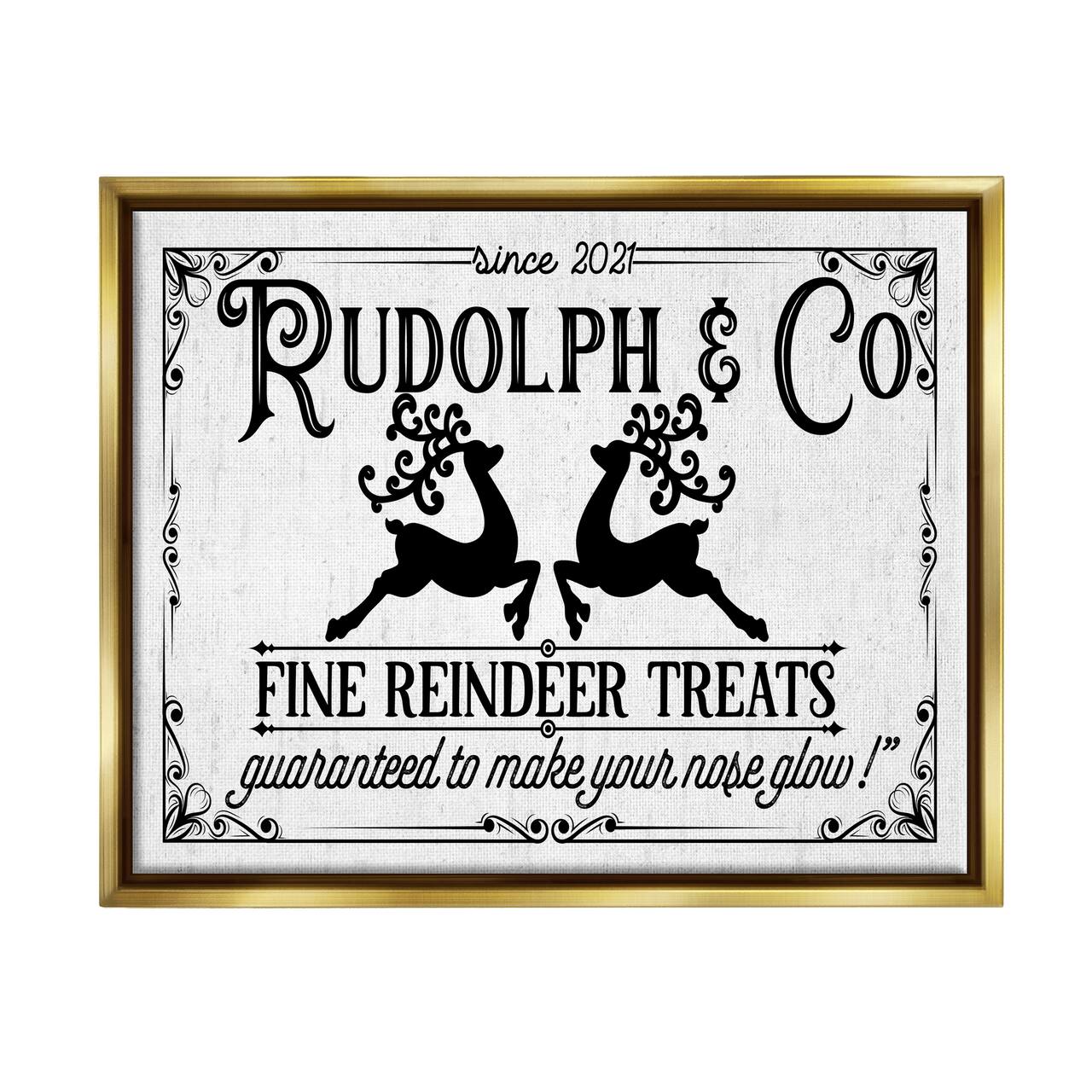 Stupell Industries Rudolph & Co Vintage Sign Framed Floater Canvas Wall Art